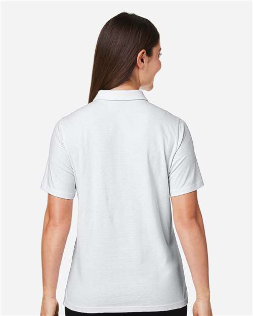 Devon & Jones DG101W Women's Crownlux Performance Geo Polo - White/ Silver - model back