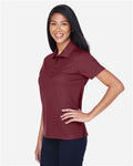 Core 365 78181P Women's Origin Performance Piqué Polo with Pocket - Burgundy - model side