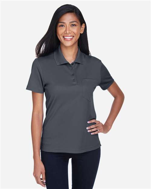 Core 365 78181P Women's Origin Performance Piqué Polo with Pocket - Carbon - model front