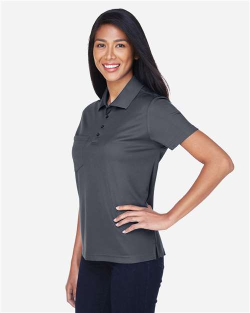 Core 365 78181P Women's Origin Performance Piqué Polo with Pocket - Carbon - model side