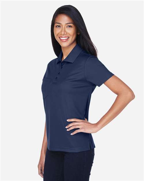 Core 365 78181P Women's Origin Performance Piqué Polo with Pocket - Classic Navy - model side