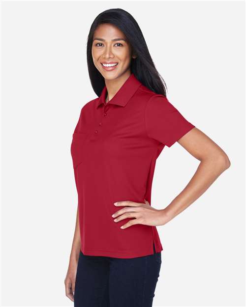 Core 365 78181P Women's Origin Performance Piqué Polo with Pocket - Classic Red - model side