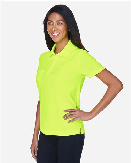 Core 365 78181P Women's Origin Performance Piqué Polo with Pocket - Safety Yellow - model side