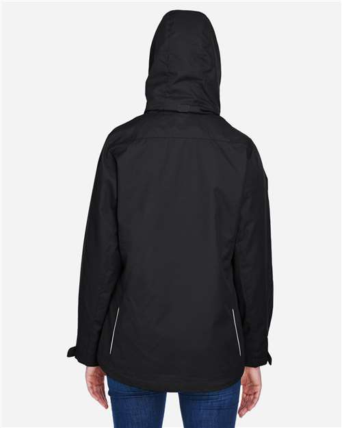 Core 365 78205 Women's 3-in-1 Jacket with Fleece Liner - Black - model back