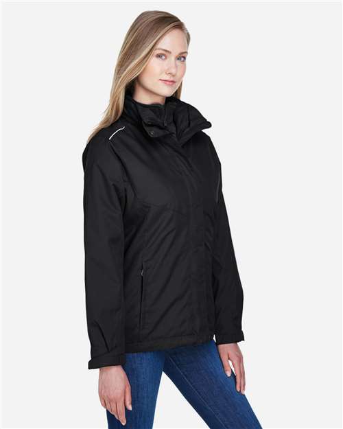 Core 365 78205 Women's 3-in-1 Jacket with Fleece Liner - Black - model side