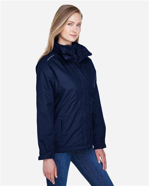 Core 365 78205 Women's 3-in-1 Jacket with Fleece Liner - Classic Navy - model side