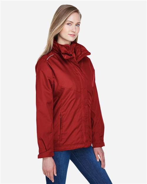 Core 365 78205 Women's 3-in-1 Jacket with Fleece Liner - Classic Red - model side