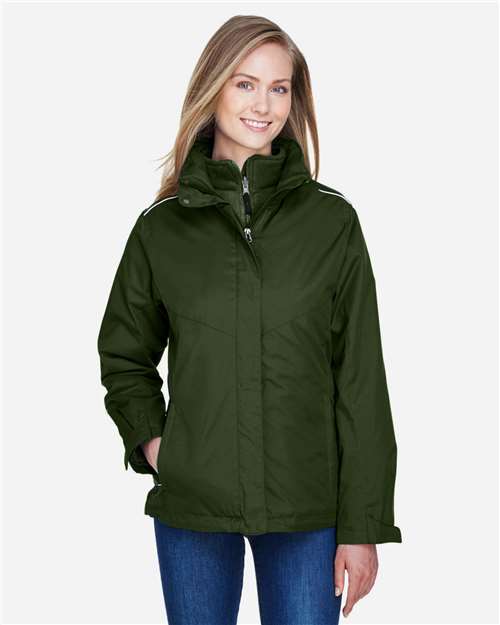 Core 365 78205 Women's 3-in-1 Jacket with Fleece Liner - Forest - model front