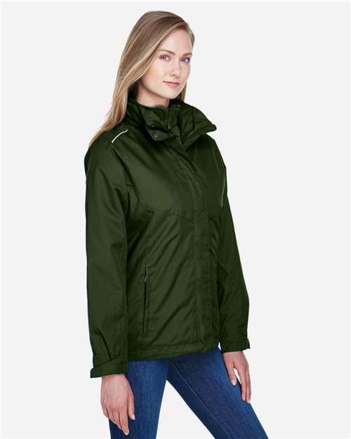 Core 365 78205 Women's 3-in-1 Jacket with Fleece Liner - Forest - model side