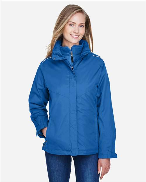 Core 365 78205 Women's 3-in-1 Jacket with Fleece Liner - True Royal - model front