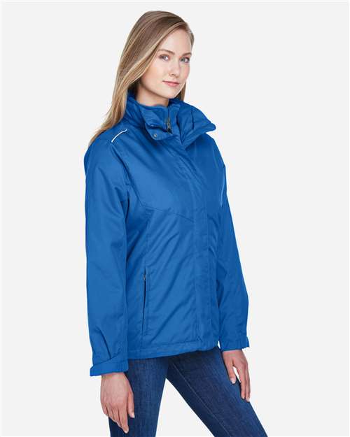 Core 365 78205 Women's 3-in-1 Jacket with Fleece Liner - True Royal - model side