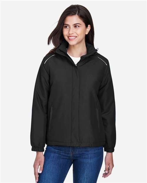Core 365 78189 Women's Brisk Insulated Jacket - Black - model front