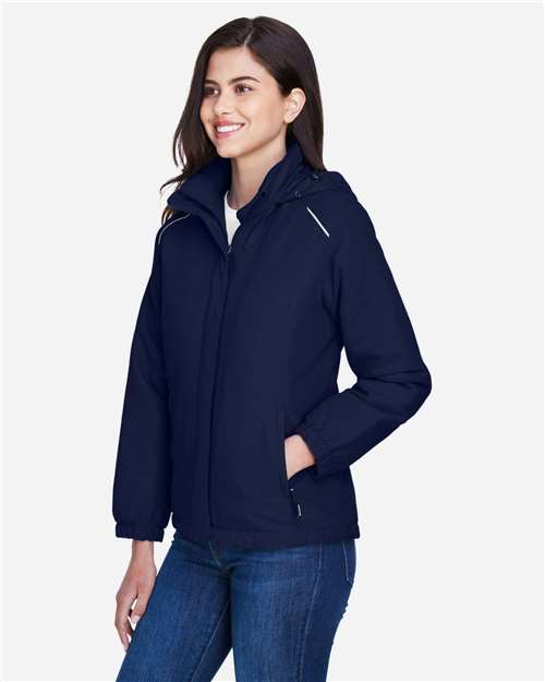 Core 365 78189 Women's Brisk Insulated Jacket - Classic Navy - model side
