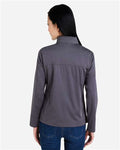 Core 365 CE708W Women's Techno Lite Three-Layer Knit Tech-Shell - Carbon Heather - model back