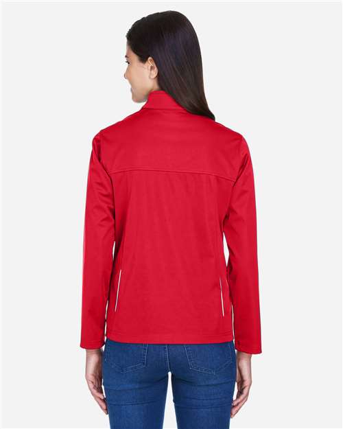 Core 365 CE708W Women's Techno Lite Three-Layer Knit Tech-Shell - Classic Red - model back