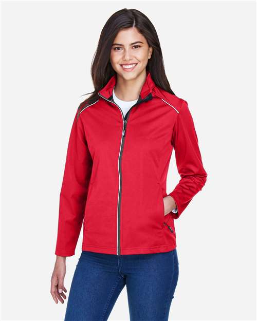 Core 365 CE708W Women's Techno Lite Three-Layer Knit Tech-Shell - Classic Red - model front