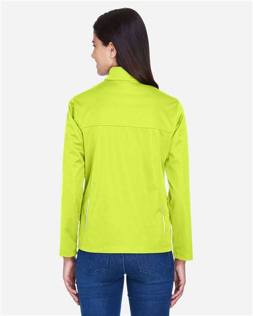 Core 365 CE708W Women's Techno Lite Three-Layer Knit Tech-Shell - Safety Yellow - model back