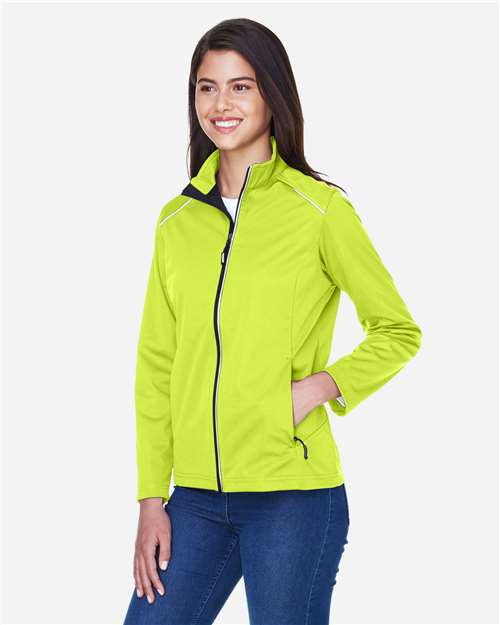 Core 365 CE708W Women's Techno Lite Three-Layer Knit Tech-Shell - Safety Yellow - model side