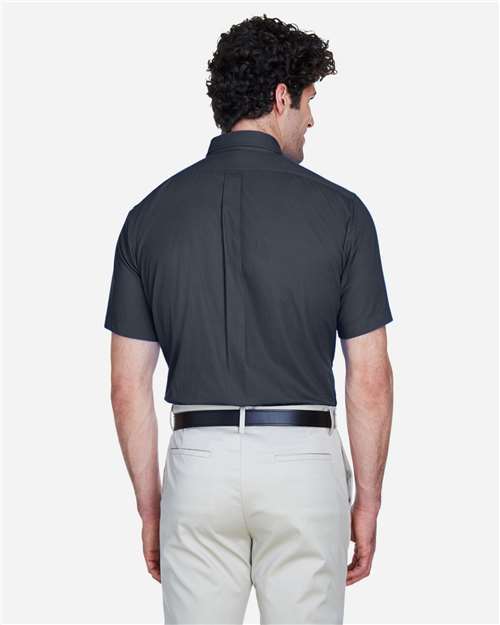 Core 365 88194 Men's Optimum Short Sleeve Twill Dress Shirt - Carbon - model back