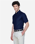 Core 365 88194 Men's Optimum Short Sleeve Twill Dress Shirt - Classic Navy - model side
