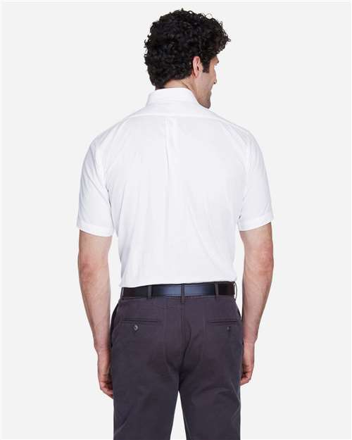 Core 365 88194 Men's Optimum Short Sleeve Twill Dress Shirt - White - model back