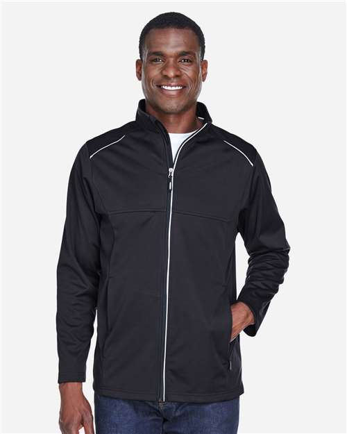 Core 365 CE708 Men's Techno Lite Three-Layer Knit Tech-Shell - Black - model front