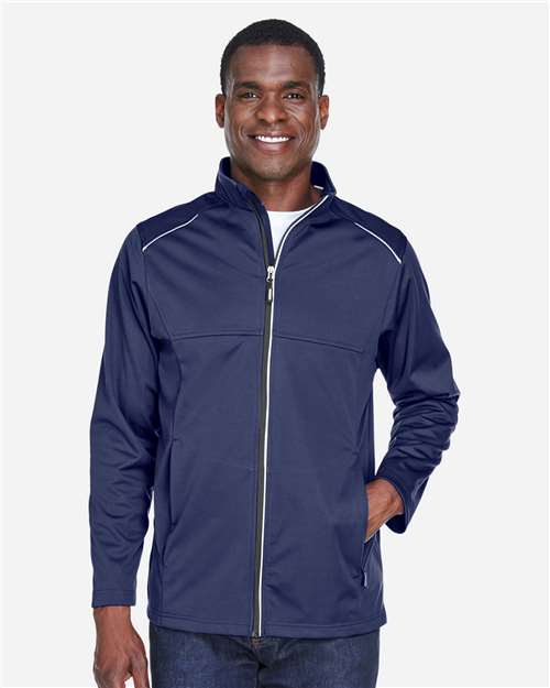 Core 365 CE708 Men's Techno Lite Three-Layer Knit Tech-Shell - Classic Navy - model front