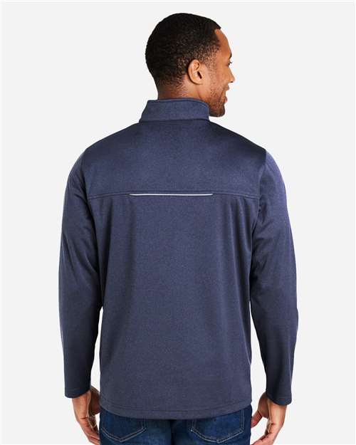 Core 365 CE708 Men's Techno Lite Three-Layer Knit Tech-Shell - Classic Navy Heather - model back
