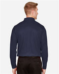 Devon & Jones DG20L Men's CrownLux Performance Plaited Long Sleeve Polo - Navy - model back