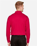 Devon & Jones DG20L Men's CrownLux Performance Plaited Long Sleeve Polo - Red - model back
