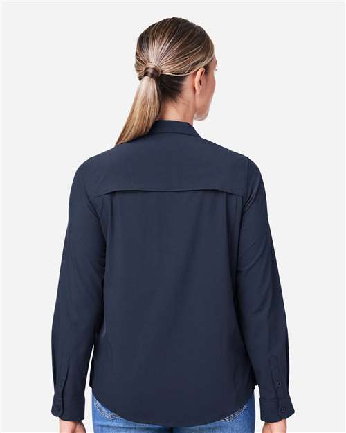 Core 365 CE510LW Women's Ultra UVP Marina Shirt - Classic Navy - model back