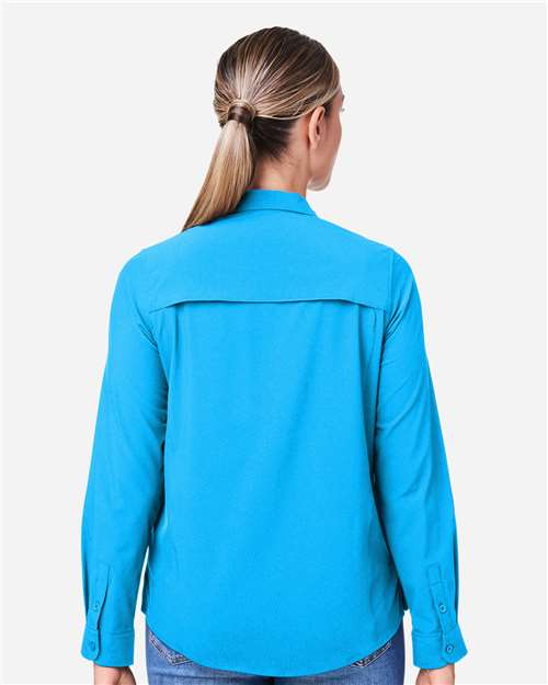 Core 365 CE510LW Women's Ultra UVP Marina Shirt - Electric Blue - model back