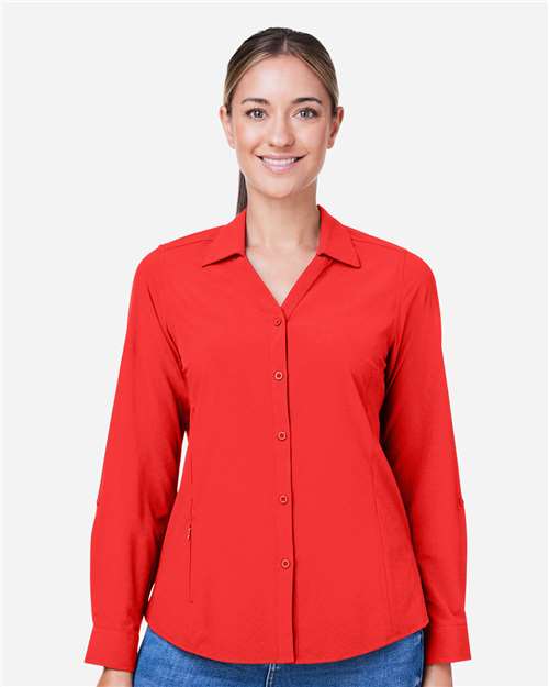 Core 365 CE510LW Women's Ultra UVP Marina Shirt - Marina Red - model front