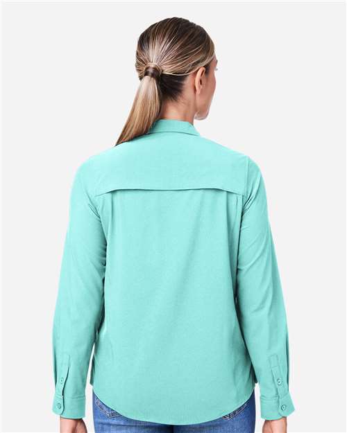 Core 365 CE510LW Women's Ultra UVP Marina Shirt - Sea Glass - model back
