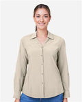 Core 365 CE510LW Women's Ultra UVP Marina Shirt - Stone - model front