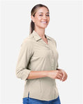 Core 365 CE510LW Women's Ultra UVP Marina Shirt - Stone - model side