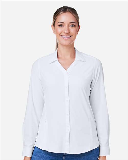 Core 365 CE510LW Women's Ultra UVP Marina Shirt - White - model front