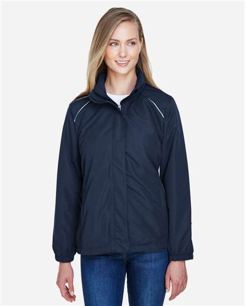 Core 365 78224 Women's Profile Fleece-Lined All-Season Jacket - Classic Navy - model front