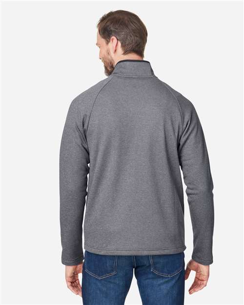 Core 365 CE72 Men's Venture Heathered Stripe Full-Zip Jacket - Black/ White - model back