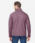 Core 365 CE72 Men's Venture Heathered Stripe Full-Zip Jacket - Burgundy/ White - model back