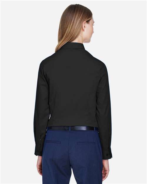 Core 365 78193 Women's Operate Twill Shirt - Black - model back