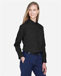 Core 365 78193 Women's Operate Twill Shirt - Black - model side