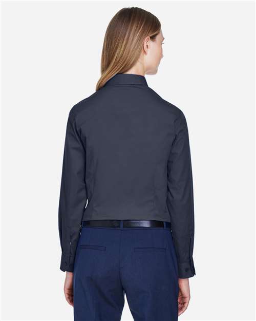Core 365 78193 Women's Operate Twill Shirt - Carbon - model back
