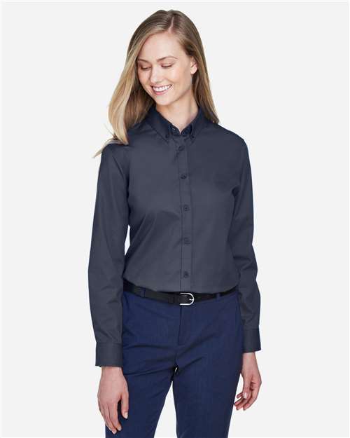Core 365 78193 Women's Operate Twill Shirt - Carbon - model front