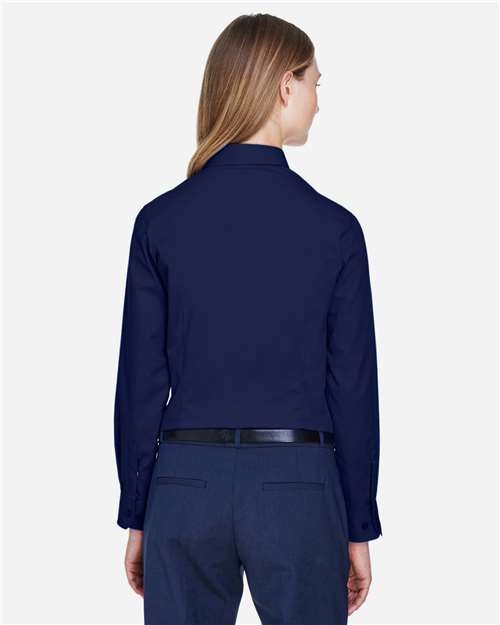 Core 365 78193 Women's Operate Twill Shirt - Classic Navy - model back