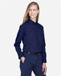 Core 365 78193 Women's Operate Twill Shirt - Classic Navy - model side