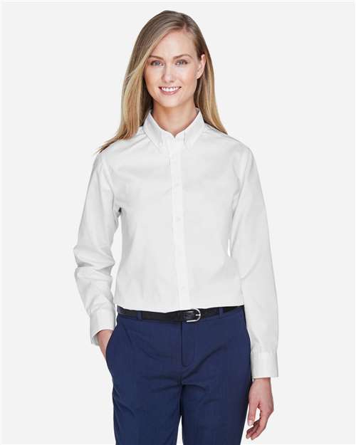 Core 365 78193 Women's Operate Twill Shirt - White - model front