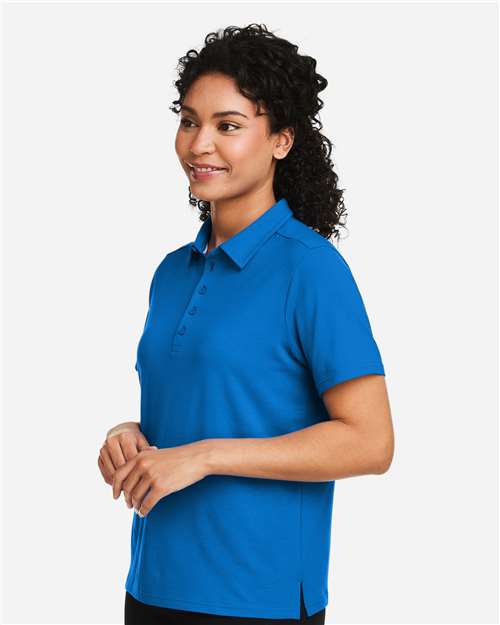 Devon & Jones DG120W Women's Raleigh Stretch Polo - French Blue - model side
