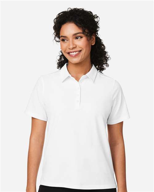 Devon & Jones DG120W Women's Raleigh Stretch Polo - White - model front
