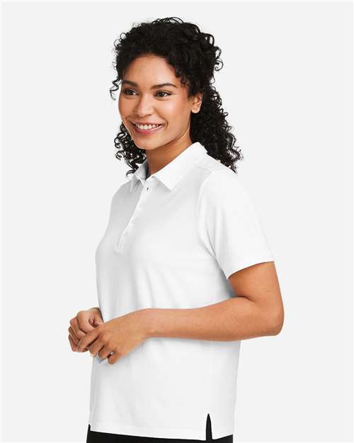 Devon & Jones DG120W Women's Raleigh Stretch Polo - White - model side